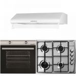 Pachet Cuptor Incorporabil Hausberg HB-8051IN, Electric, 76 l, 4 Functii, Clasa A + Plita Incorporabila Hausberg HB-555, 4 arzatoare, Gaz, Inox + Hota traditionala Hausberg HB-1225, 420 m3/h, 2 motoare, 60 cm, Alb