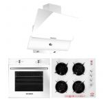 Pachet Incorporabil Cuptor electric Hausberg HB-8051AB, Clasa A, 76L, 2000W, Alb,Plita incorporabila Hausberg HB-563AB, Gaz, 4 arzatoare, Alb, Hota Incorporabila decorativa Hausberg HB-2285AB, 60 cm, Filtru aluminiu, Alb