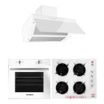 Pachet Incorporabil Cuptor electric Hausberg HB-8051AB, Clasa A, 76L, 2000W, Plita incorporabila Hausberg HB-563AB, Gaz, 4 arzatoare, Hota Incorporabila decorativa HB-1275AB, 60 cm, absorbtie 450m3/h, Filtru aluminiu, Alb
