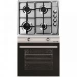 Pachet Incorporabil Cuptor Hausberg HB-8051IN, Electric, Putere 2000 W, 76 l, 4 Functii, Clasa A, Negru/Inox, Plita incorporabila Hausberg HB-555, Gaz, 4 arzatoare, Sistem siguranta, Inox
