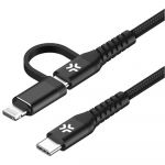 Cablu date Celly PowerDelivery MFI, 2in1, 60W, 1m, Negru