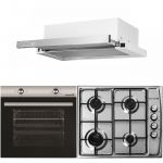 Pachet Incorporabil Cuptor electric Hausberg HB-8051IN, Clasa A, 76L, 2000W, Negru/Inox, Plita Incorporabila HB-555, 4 arzatoare, Gaz, Inox, Hota incorporabila telescopica HB-1285IN, Putere de absorbtie 420 m3/h, 2 motoare, 60 cm, Inox/Alb
