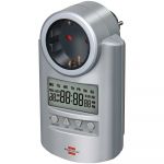 Priza cu timer digital Brennenstuhl Primera-Line DT, IP20, 20 de programe, Argintiu