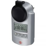 Priza cu timer digital Primera-Line DT IP44 Brennenstuhl 141830, 20 de programe pornit/oprit, Argintiu