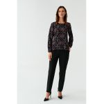 Bluza cu decolteu rotund si model grafic