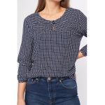 Bluza cu model in carouri si decolteu rotund