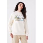 Bluza de trening cu imprimeu si maneci cazute