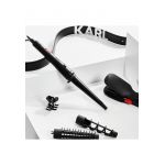 Aparat de coafat x Karl Lagerfeld Infinite Looks - 9 accesorii - invelis ceramic - placa 2 in 1 pentru creponat/indreptat - geanta pentru transport - manusa de protectie - 48 W - varf rece - negru/rosu