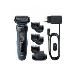 Aparat de ras electric Series 5 51-B1500s Wet&Dry - AutoSense - Easy Clean - Easy Click - 3 elemente de taiere - accesorii pentru barba - Albastru/Negru