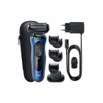 Aparat de ras electric Series 6 61-B1500s Wet&Dry - AutoSense -4 elemente de taiere - SensoFlex - accessorii pentru ingrijirea barbii -Trusa de voiaj - Albastru