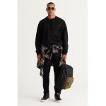 Bluza de trening cu decolteu la baza gatului si maneci cazute