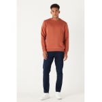 Bluza de trening cu decolteu la baza gatului si model uni