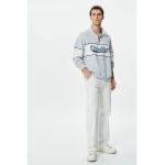 Bluza de trening cu maneci cazute si imprimeu text