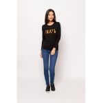 Bluza din amestec de modal cu logo Clau