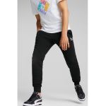 Pantaloni sport cu model uni si snur de ajustare in talie