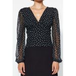 Bluza cu decolteu in V si buline
