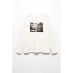 Bluza de bumbac cu imprimeu foto