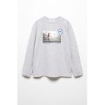 Bluza de trening cu decolteu la baza gatului si imprimeu