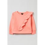Bluza de trening cu decolteu la baza gatului si volane