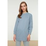Bluza de trening lunga cu decolteu la baza gatului