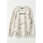 Bluza de trening cu imprimeu si decolteu la baza gatului