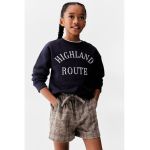 Bluza de trening cu maneci cazute si imprimeu text Highland