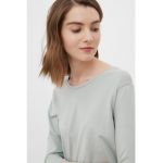 Bluza din amestec de bumbac cu decolteu la baza gatului