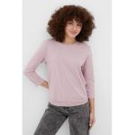 Bluza din amestec de bumbac cu decolteu la baza gatului