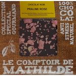 Tableta de ciocolata Comptoir de Mathilde neagra cu pralina roz | Comptoir de Mathilde