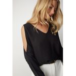 Bluza cu umeri decupati