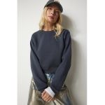 Bluza de trening crop cu decolteu la baza gatului