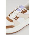 Pantofi sport cu talpa wedge si garnituri din piele intoarsa