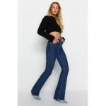 Blugi cu croiala bootcut si model cu 5 buzunare