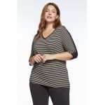 Bluza cu model in dungi si decolteu in V