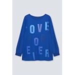 Bluza cu model text si aplicatii cu strasuri