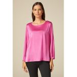 Bluza de satin cu decolteu rotund