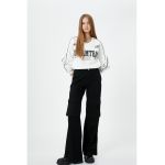 Bluza de trening cu decolteu in V si maneci cazute