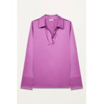 Bluza din satin cu model uni