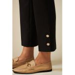 Pantaloni crop cu talie inalta