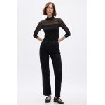 Bluza slim fit cu detalii din plasa