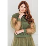 Bluza sport cu maneci din tul