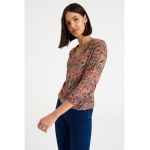 Bluza cu decolteu in V si imprimeu