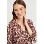 Bluza cu imprimeu si maneci trei sferturi