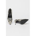 Pantofi cu toc stiletto si imprimeu piele de sarpe Demi