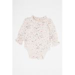 Body de bumbac organic cu insertii de volane