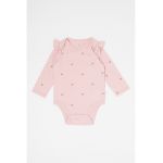 Body de bumbac organic cu insertii de volane