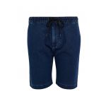 Bermude din denim cu snur in talie Plaza 3605