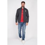 Bluza de trening cu fermoar si logo-Gri inchis