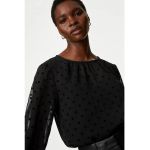 Bluza de sifon cu buline