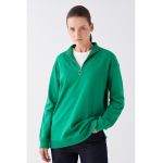 Bluza de trening din bumbac cu fermoar scurt